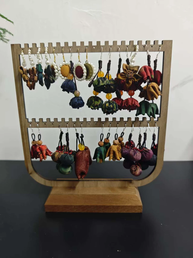 非金属布艺耳饰 【耳饰链接】宫丽2025香云纱桑蚕丝手工耳坠国风