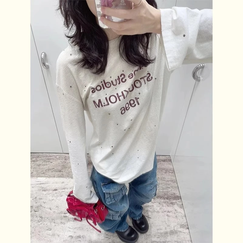 今年流行韩系爆款打底衫纯欲上衣白色内搭长袖t恤女装2025早春款