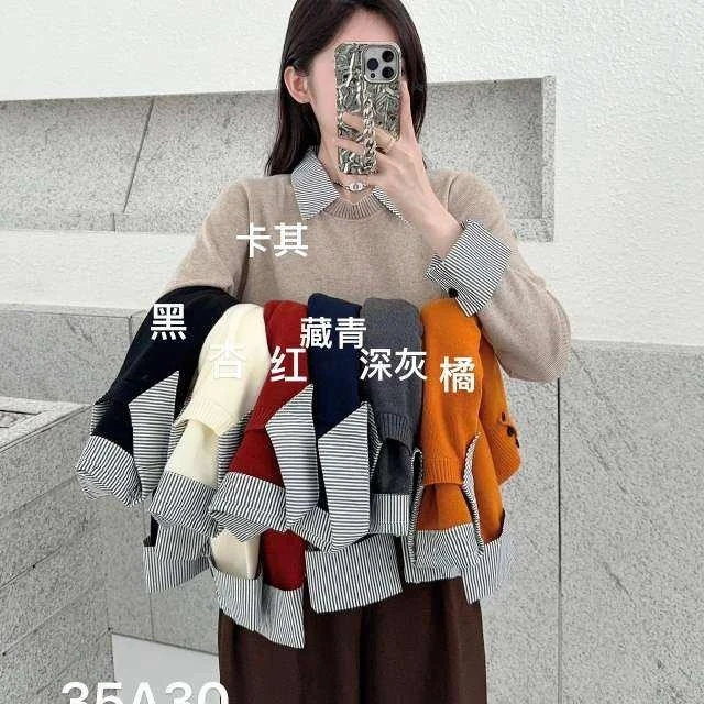时尚女装方领毛衫35A30
