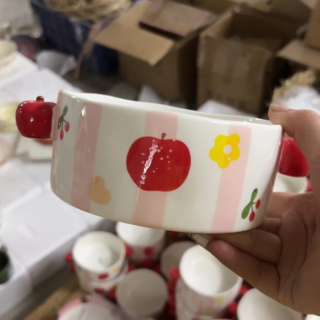 搪瓷微瑕苹果双耳一个