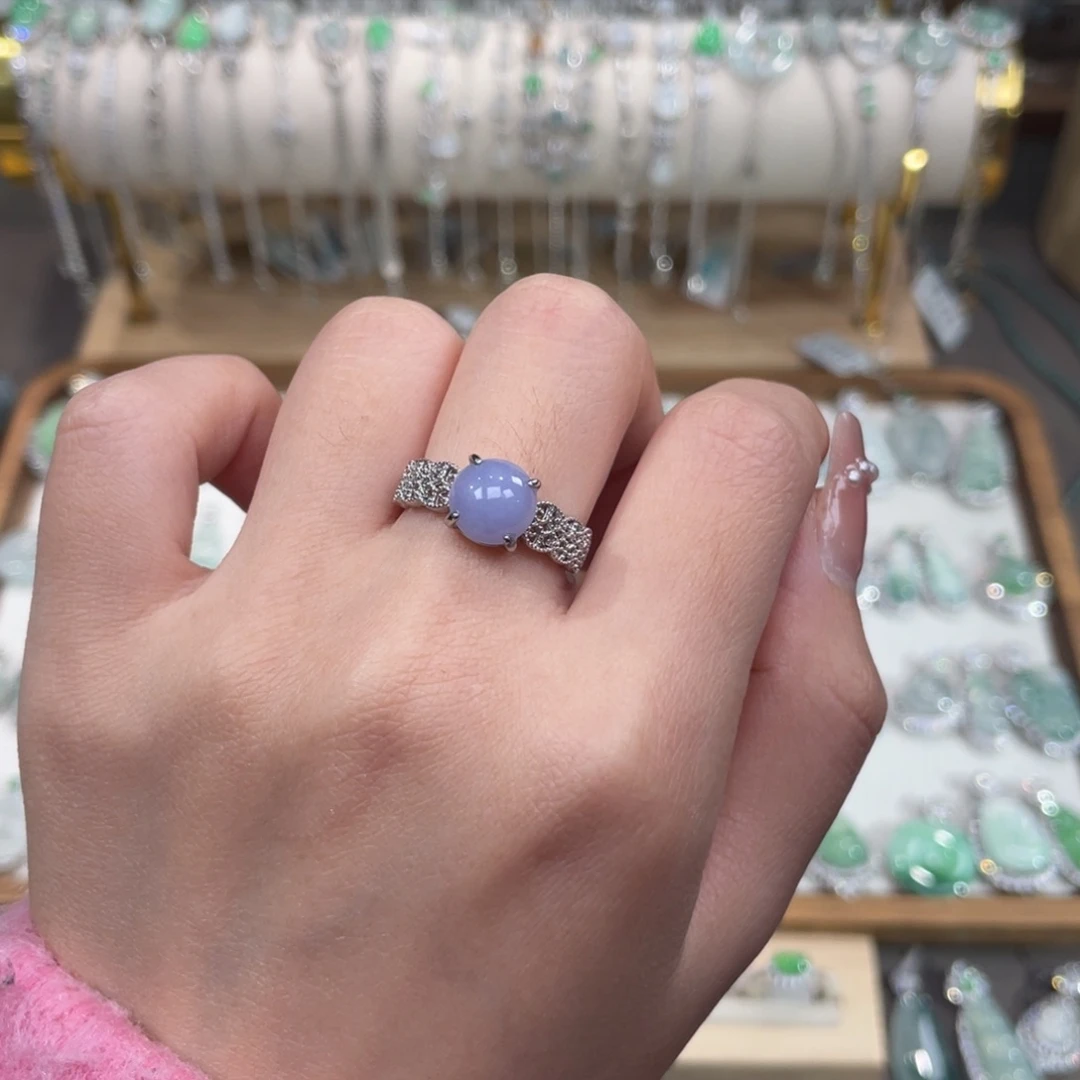 翡翠银S925镶嵌戒指