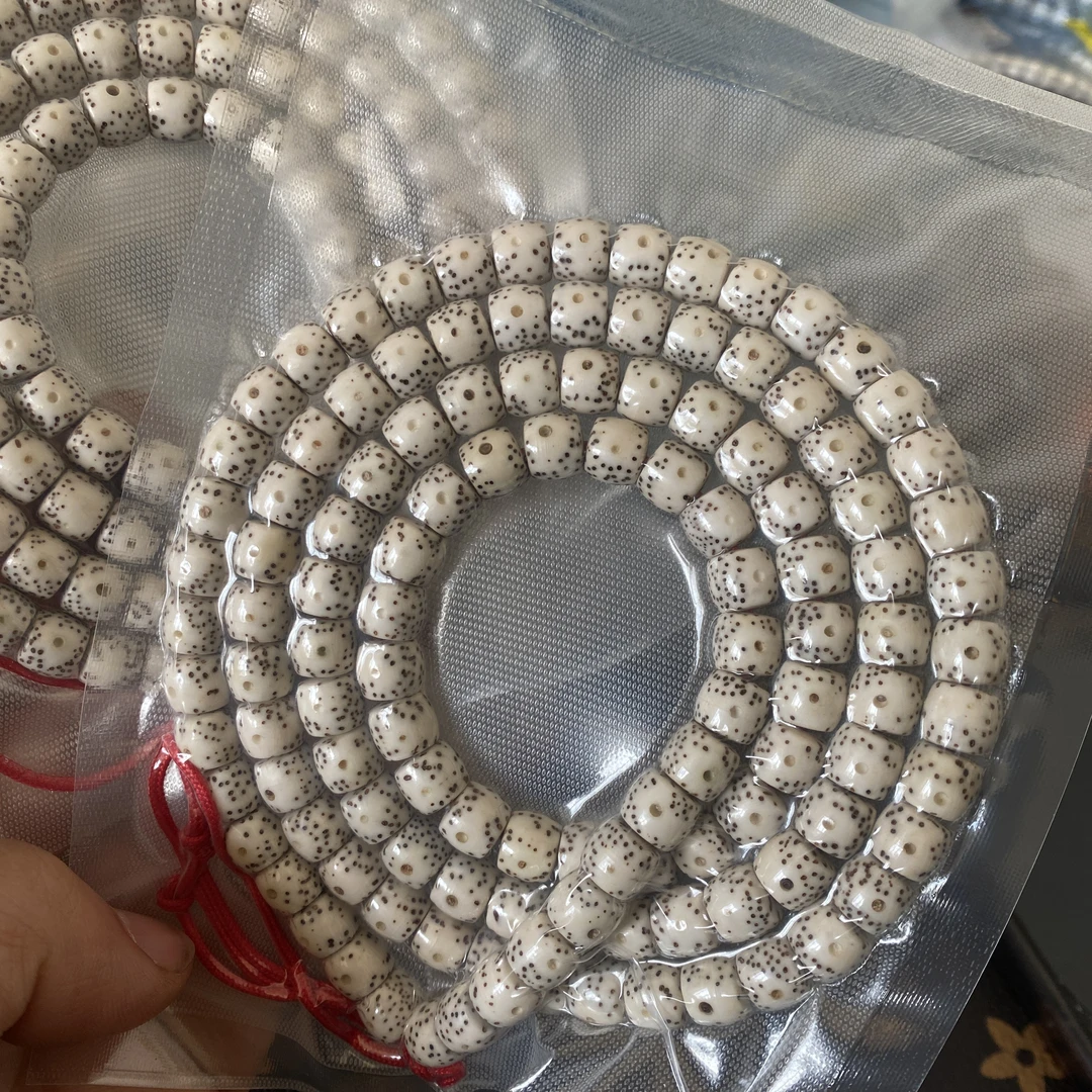 原生态8*9老形桶珠带月 海南星月菩提108颗