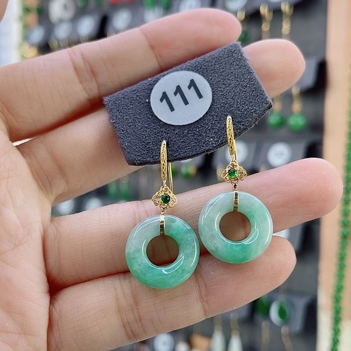 18K金镶嵌翡翠耳饰宋***金