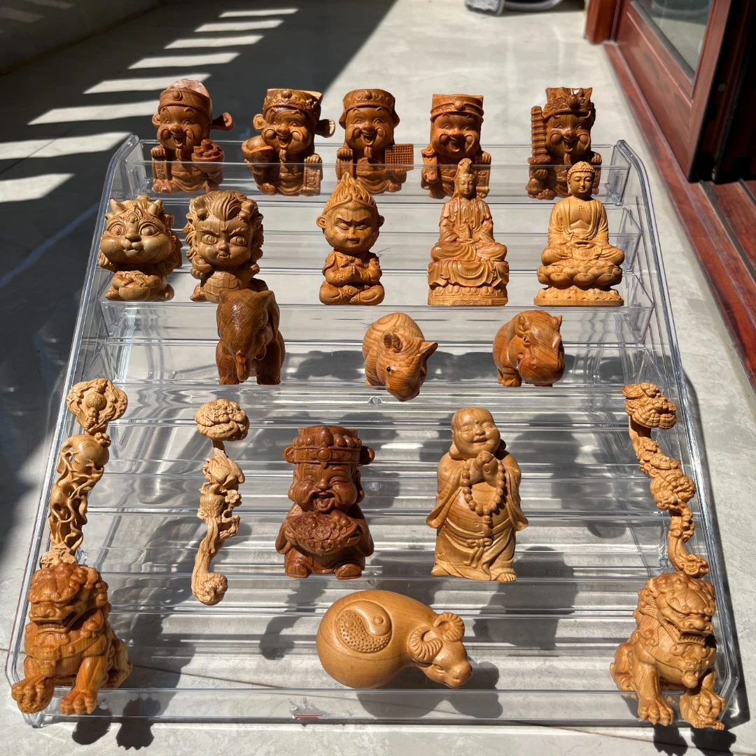 雕刻小摆件挂件手把件实木质男装饰品创意禅意摆设