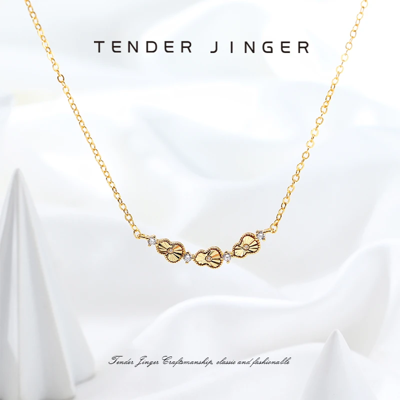 Tender Jinger 铜合金项链 新款葫芦项链轻奢时尚百搭