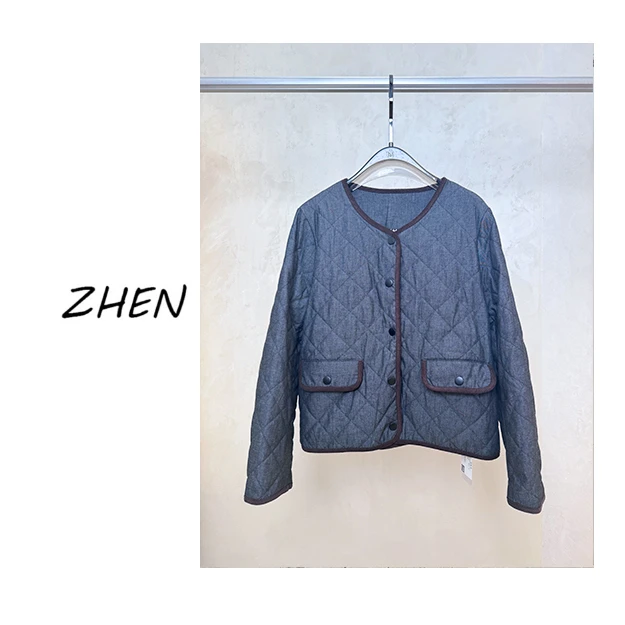 【ZHEN】25K01470 2025新款显瘦时尚百搭小众气质棉衣女款