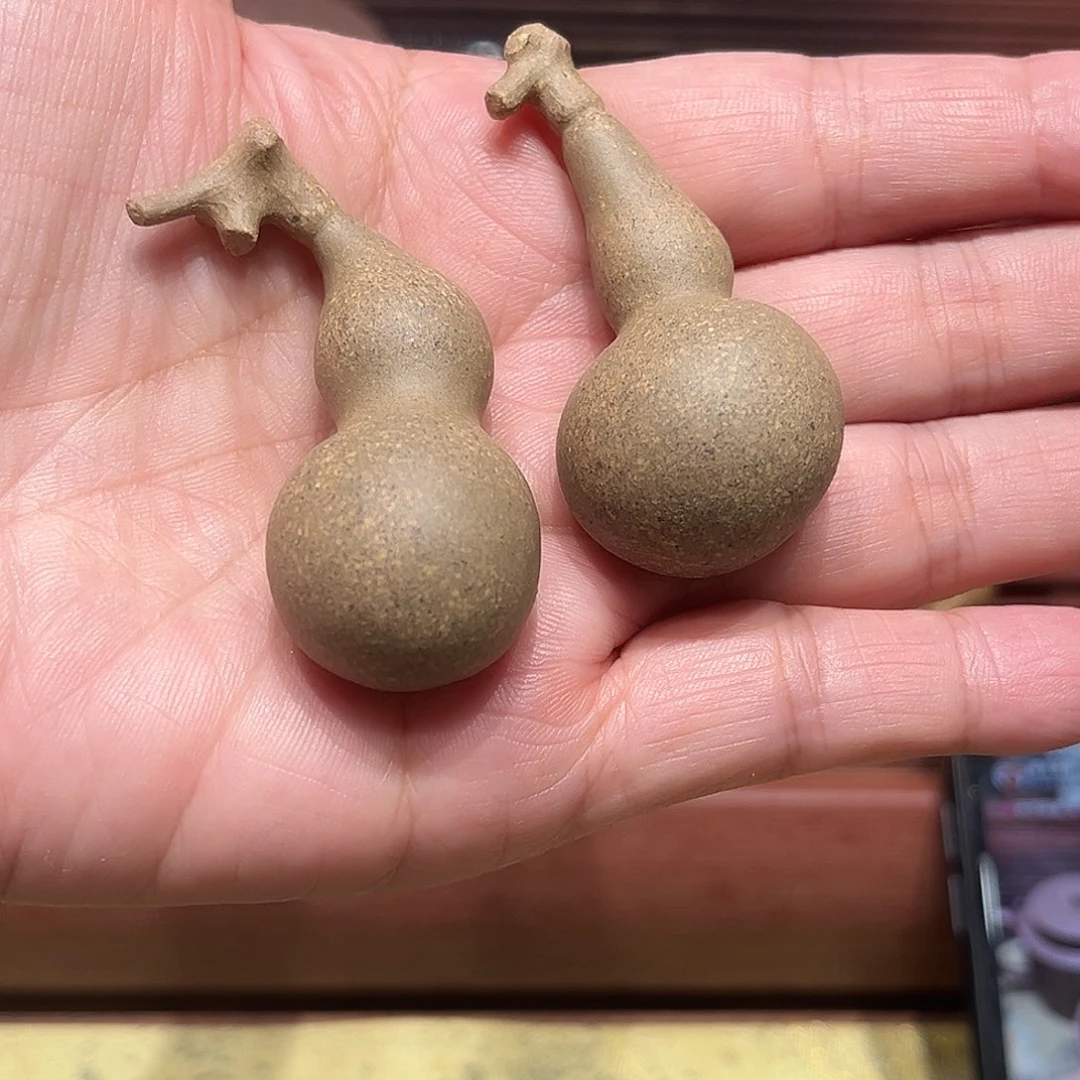 茶壶紫砂葫芦一对全手工