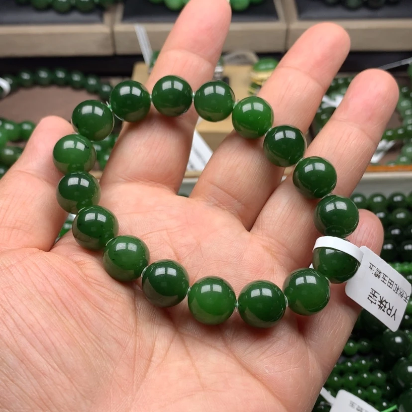 【闪购商品】未镶嵌手串和田玉（碧玉）12m m冰辣红皮老料