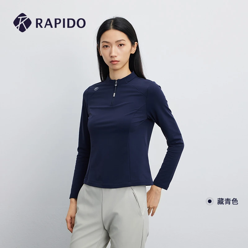 【新品】RAPIDO雳霹道2025年秋冬女士半拉链运动加绒卫衣CP5941L04