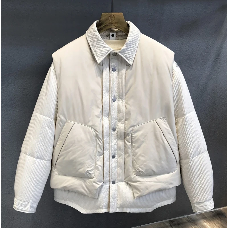 【泡芙假两件】冬季加厚翻领户外防寒防风服情侣防寒服外套2709