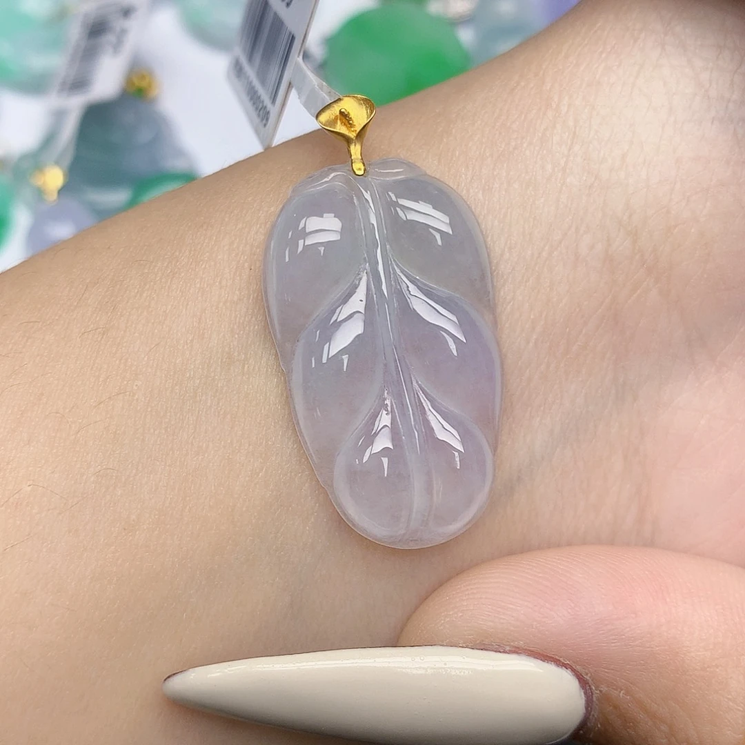 翡翠18K金镶嵌颈饰天然缅甸翡翠a货百元以上9元证书费自理