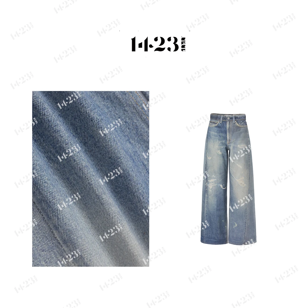 1423【时髦聚焦】设计感高定慵懒大气水洗宽松直筒牛仔裤&内搭