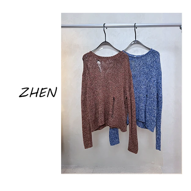 【ZHEN】25K01325 2025新款显瘦时尚百搭小众气质毛衣女款