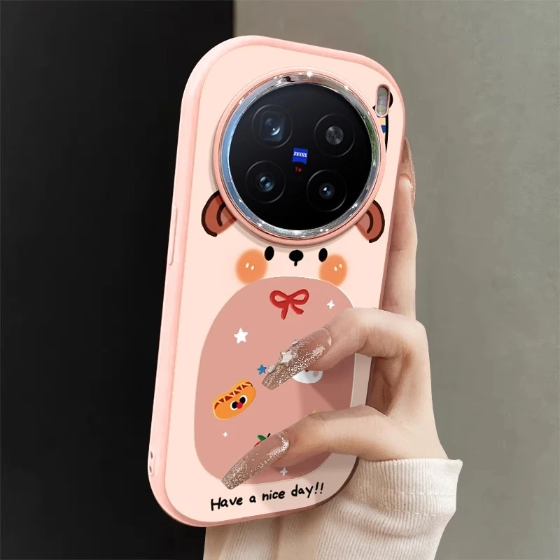 可爱动物适用vivox200ultra新款手机壳x200s萌卡通高级治愈系防摔