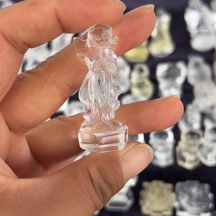 白水晶天使直高50毫米未镶嵌水晶