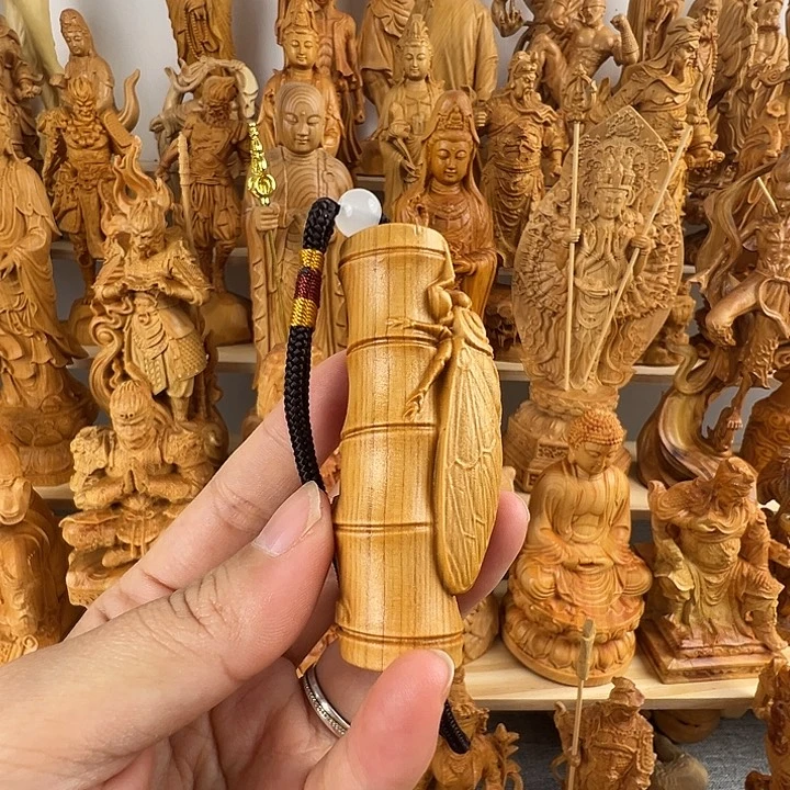 柏木（崖柏）紫*荷手把件微瑕