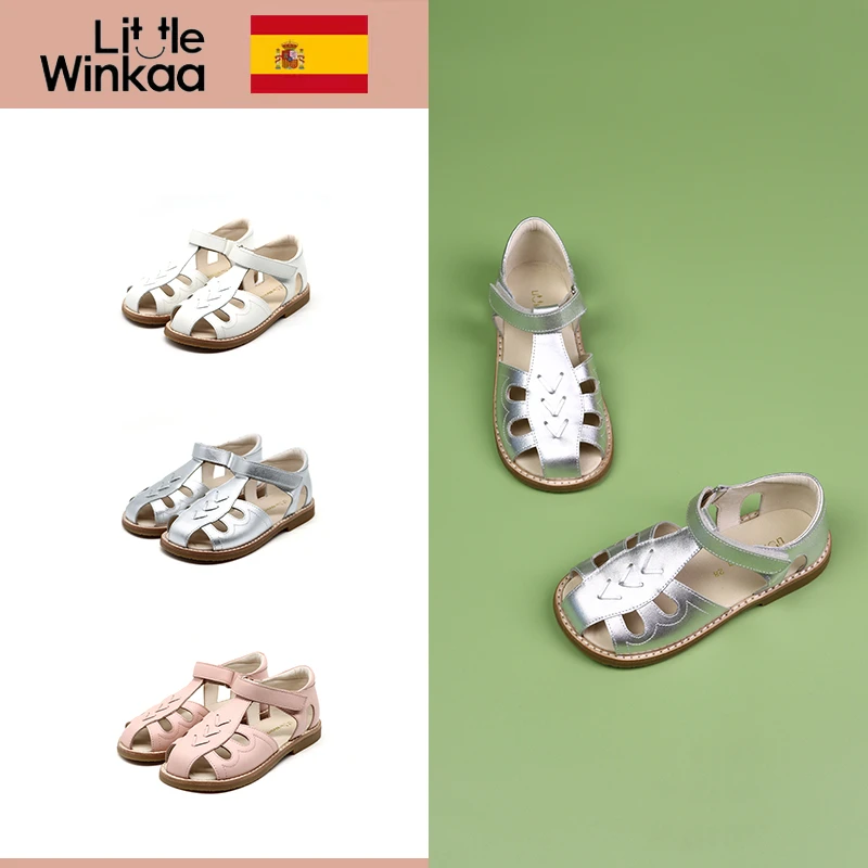 little winkaa女童凉鞋夏季新款儿童防滑公主软底鞋男宝宝包头鞋