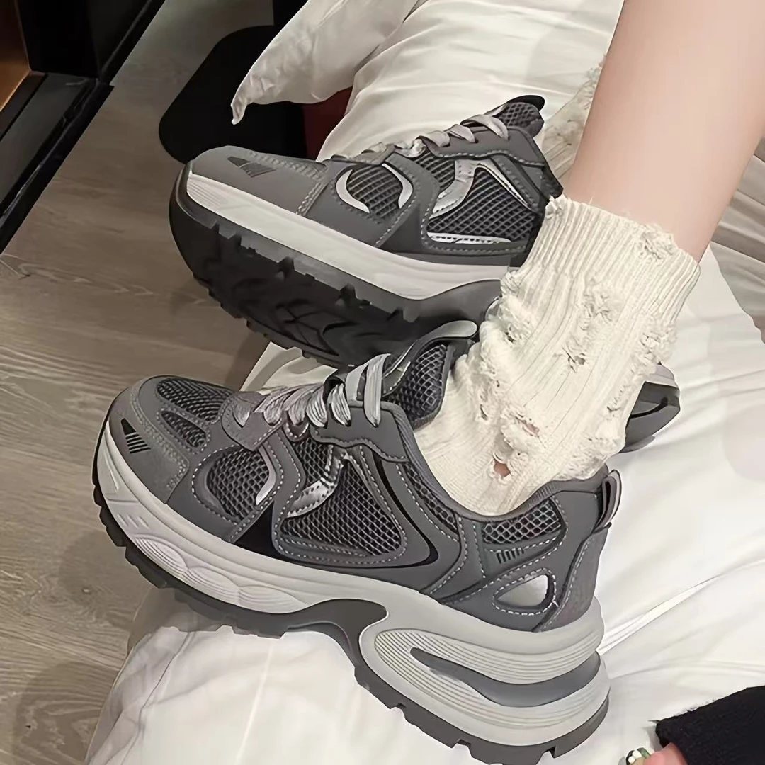 B-87 运动鞋女款2025春夏季新款百搭网面透气爆款老爹鞋
