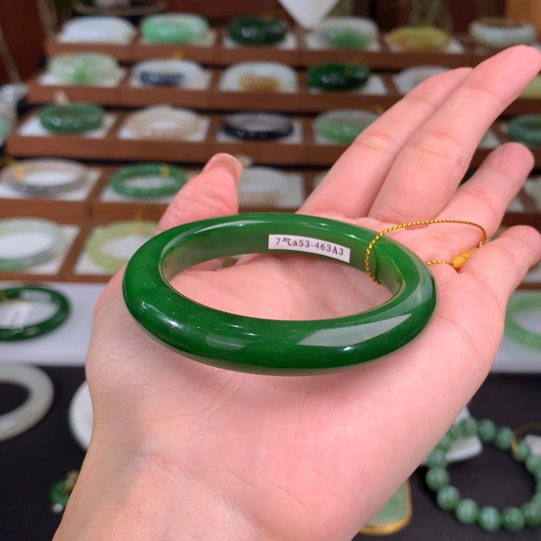 和田玉未镶嵌手镯53圈
