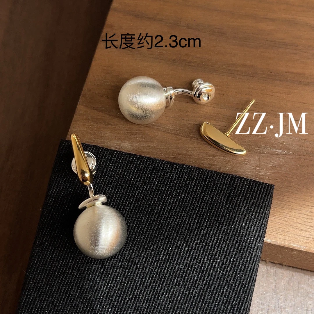 铜合金耳饰 （两戴拉丝球）耳钉时尚个性小众设计感