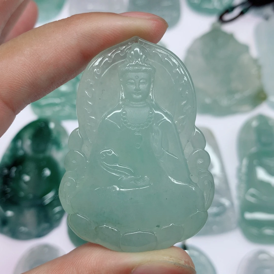 翡翠未镶嵌挂件素衣观音