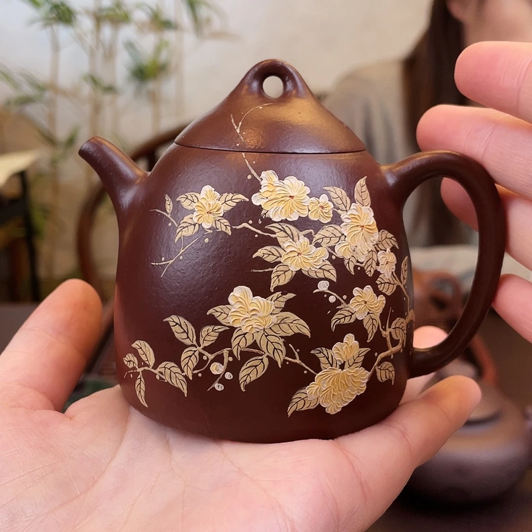 用***6茶壶紫砂紫泥彩绘秦权