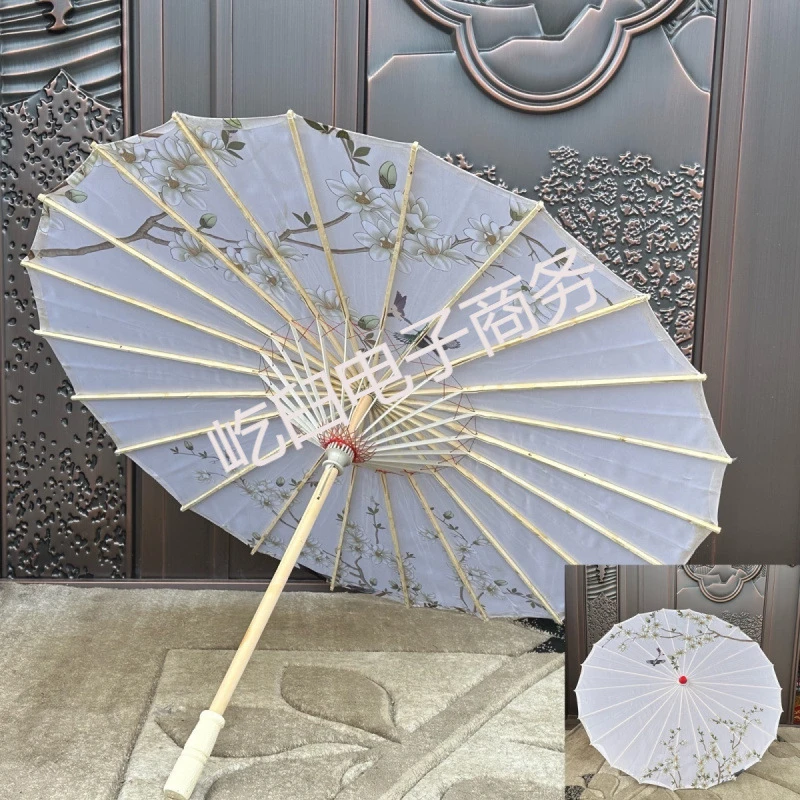 古风中式国风花布铝合金骨架珠光布工艺伞儿童跳舞古装汉服摄影道