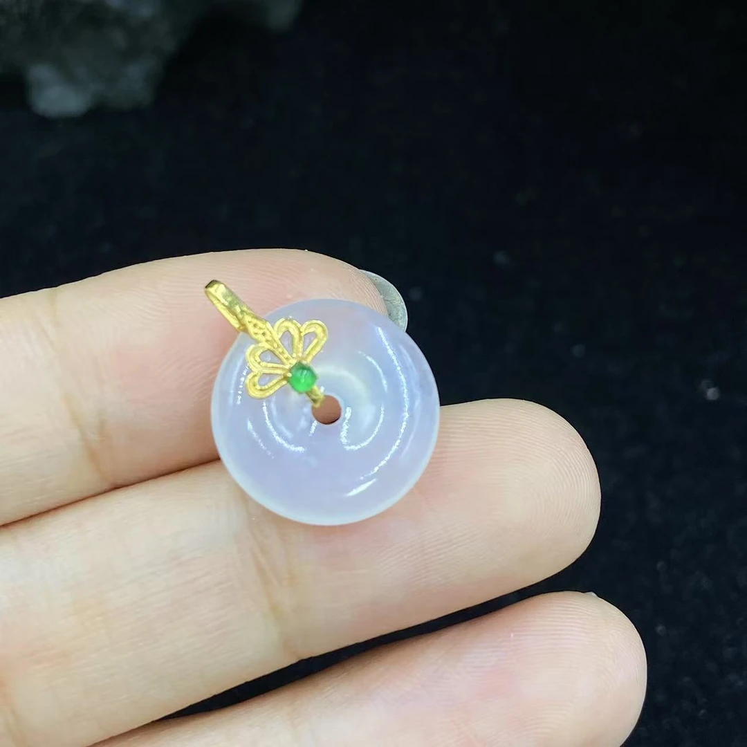 新春大集翡翠吊坠（不含链）18k金镶嵌--平安扣5958 2