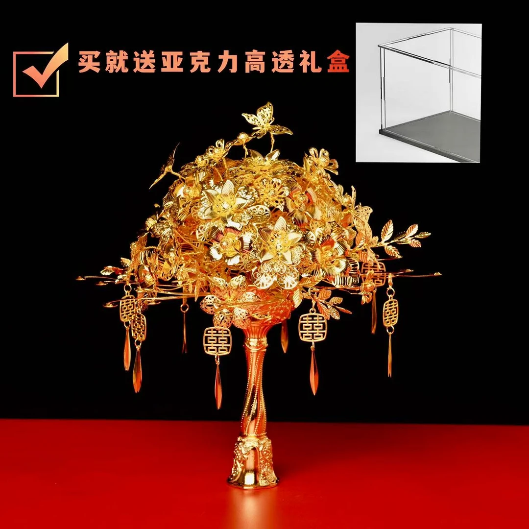 手捧花黄金色diy材料包中式秀禾服旗袍送闺蜜结婚礼物高级成品