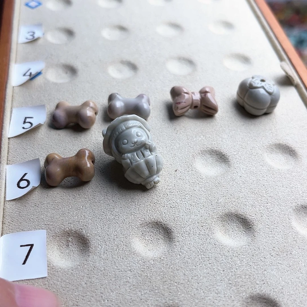 石英质玉6个小可爱未镶嵌炖***果