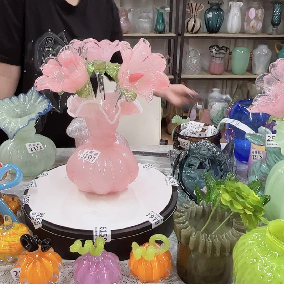 一套花加花瓶花瓶瑕家悦花瓶花器摆件