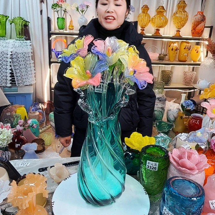 5花1瓶家悦美居琉璃摆件