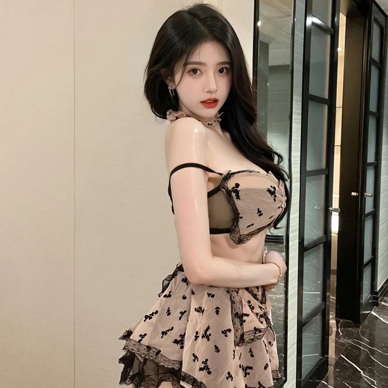 柠檬物语工厂直销9081收腰低胸显瘦黑性感纯欲风睡裙修身ins时尚o