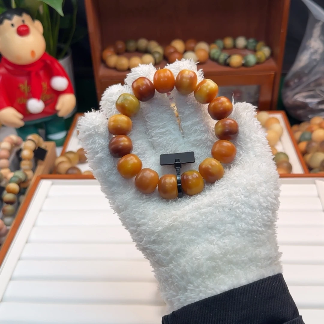 菩提根/象牙果手串万****干磨汉堡卡17大红袍微瑕