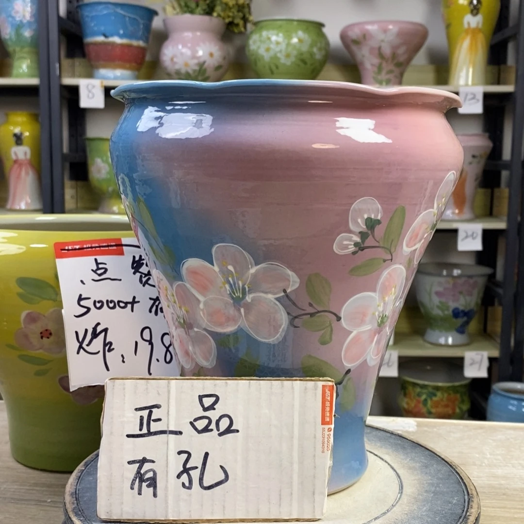 景德镇手工手绘陶瓷花盆