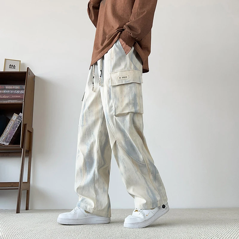 NASA WTAPS秋季多口袋工装裤男款宽松大码阔腿裤子美式潮牌休闲裤