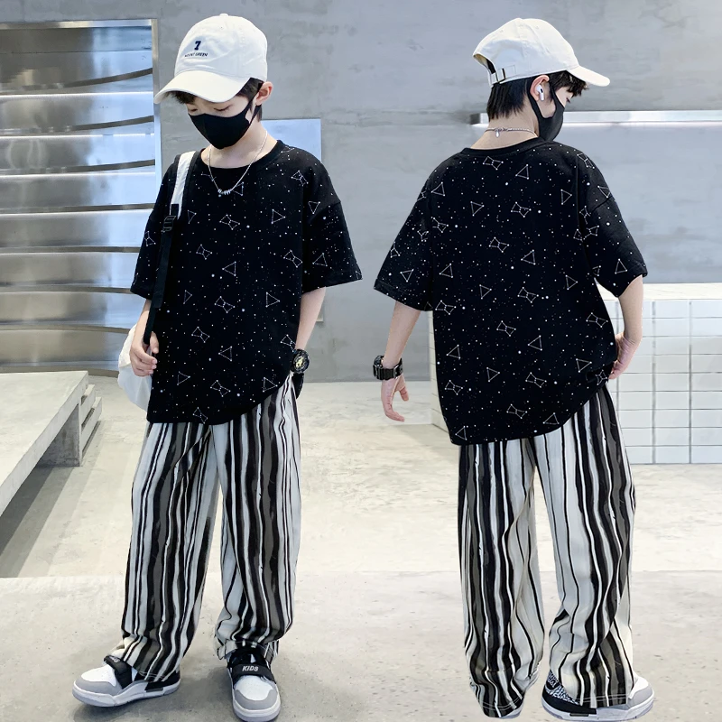 男童夏装套装6-12岁潮款高级感帅气10-15岁潮酷痞帅童装炸街潮装