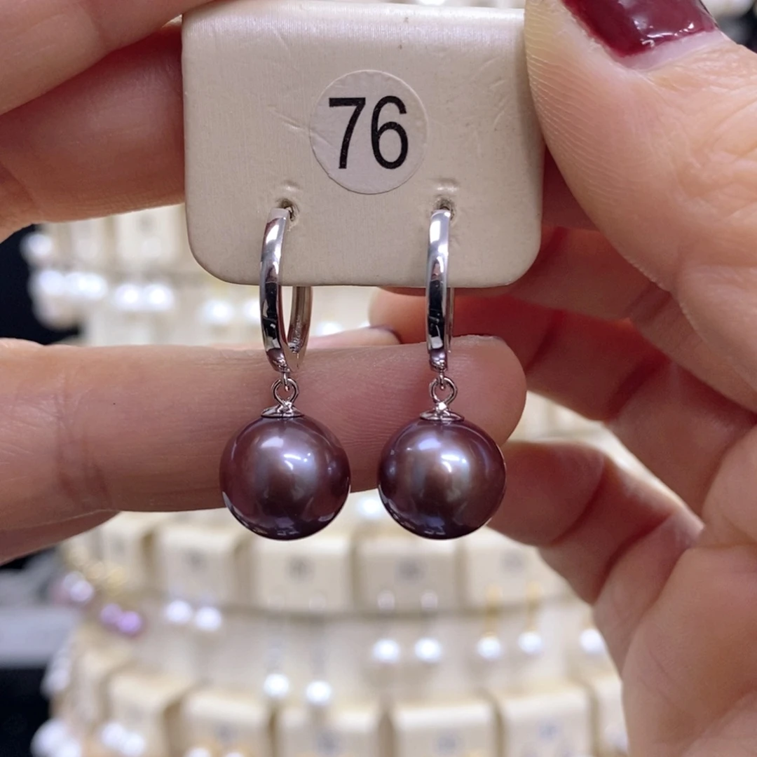淡水珍珠耳饰银S925镶嵌