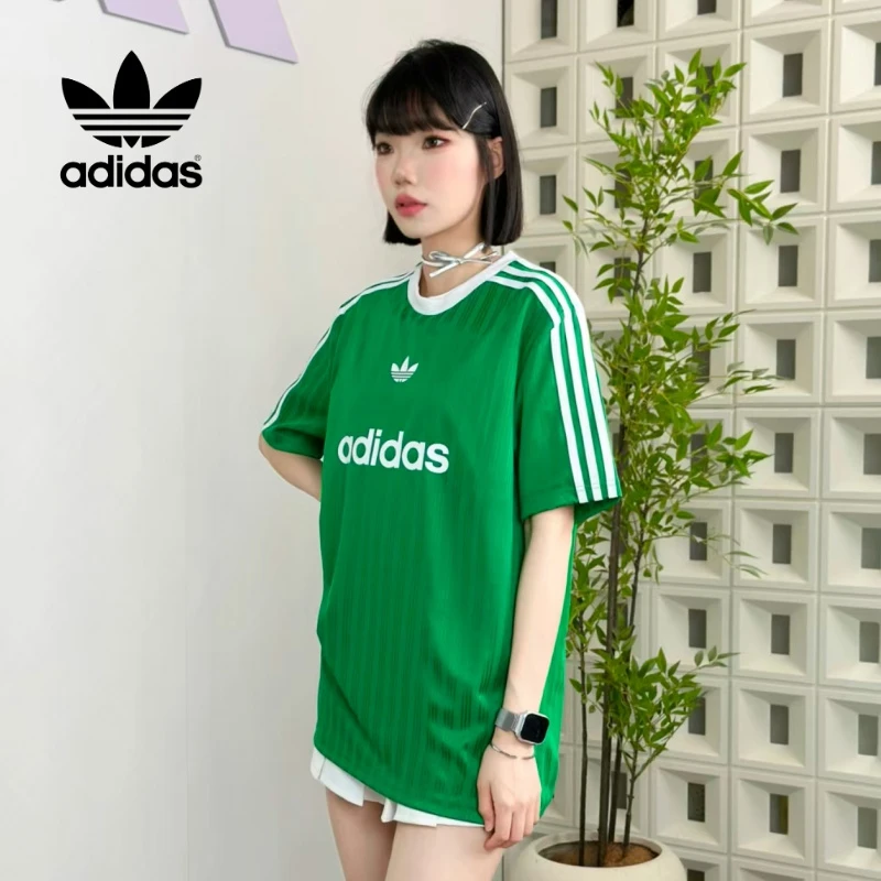 阿迪达斯三叶草正品夏季新款女生小个子大童速干透气运动短袖T恤