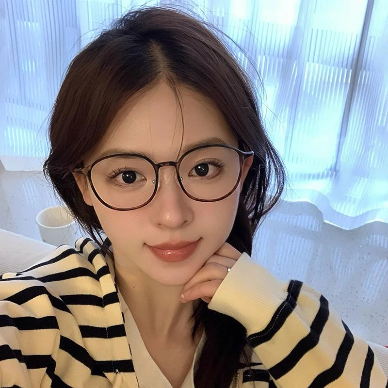 韩版甜妹伪素颜眼镜女显脸小可佩度数小红书网红TR超轻近视镜框潮