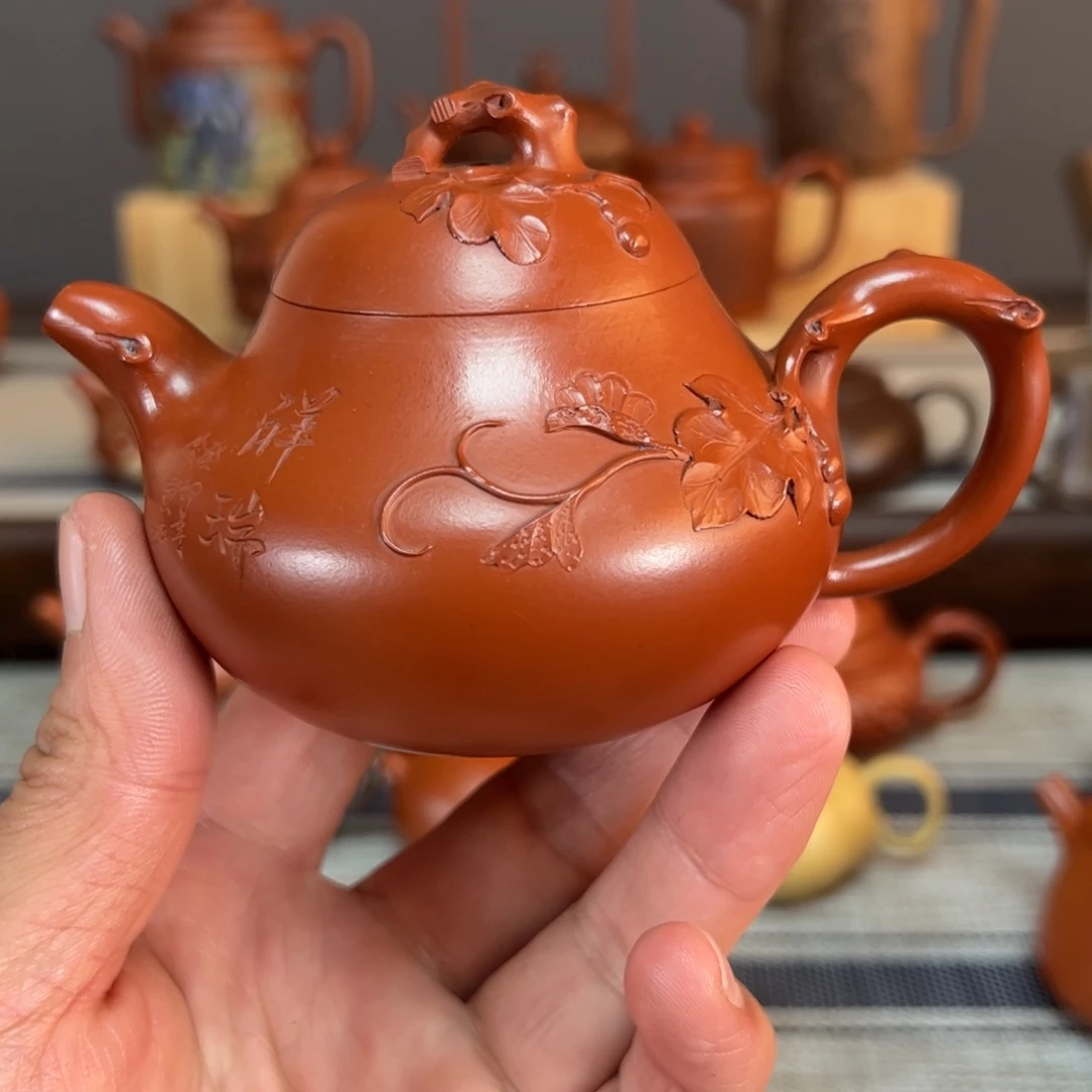 茶壶紫砂?原矿大红泥容量190c c