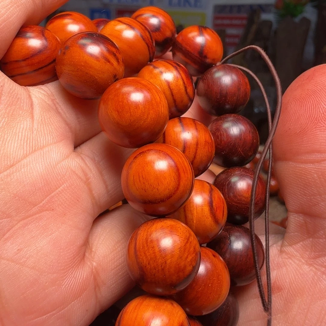 明***ᥭ檀香紫檀（小叶紫檀）手串3条1.5