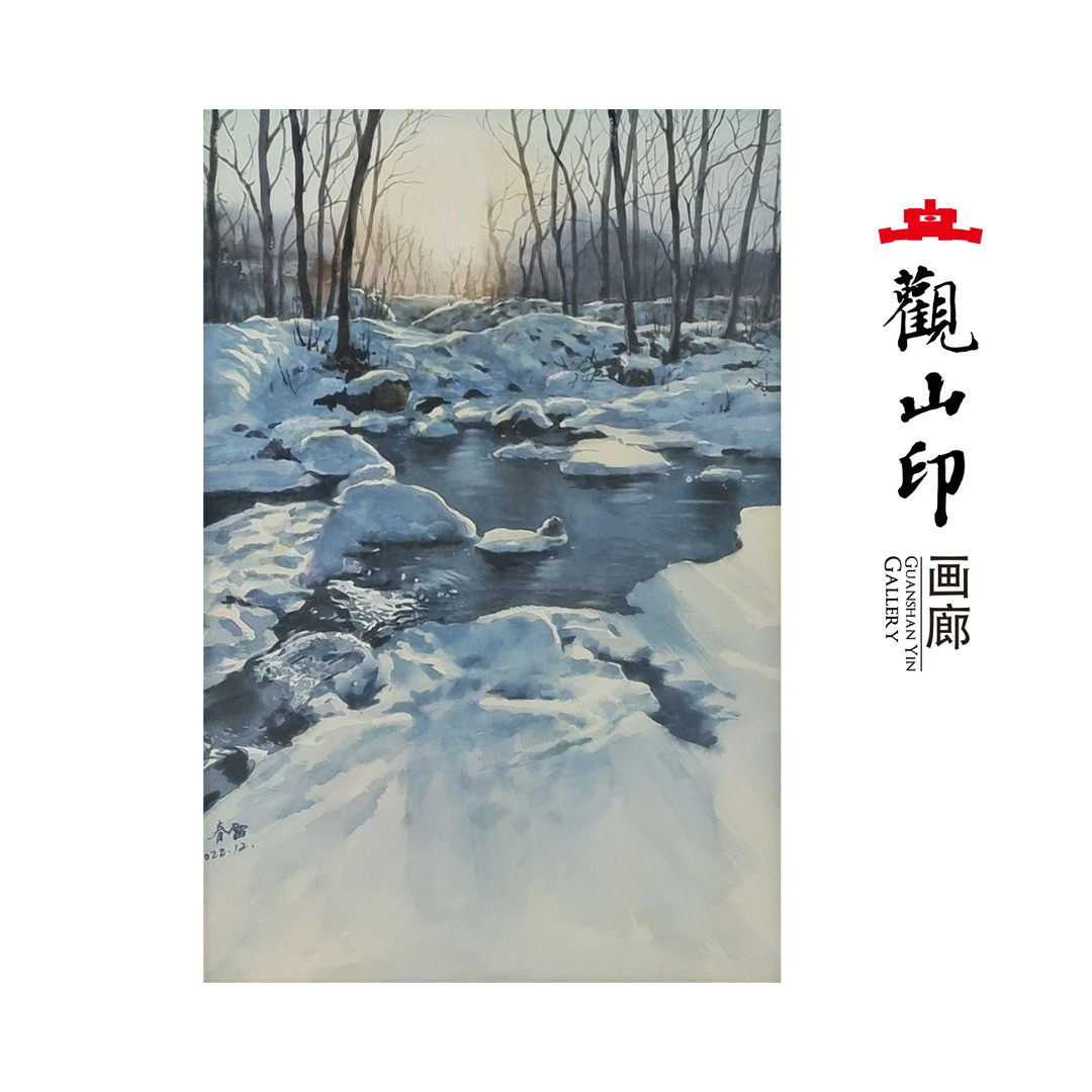 谢春雷 原创手绘风景水彩画35x54cm作品2105