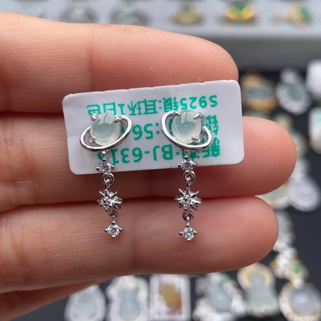 翡翠银S925镶嵌吊坠(不含链)