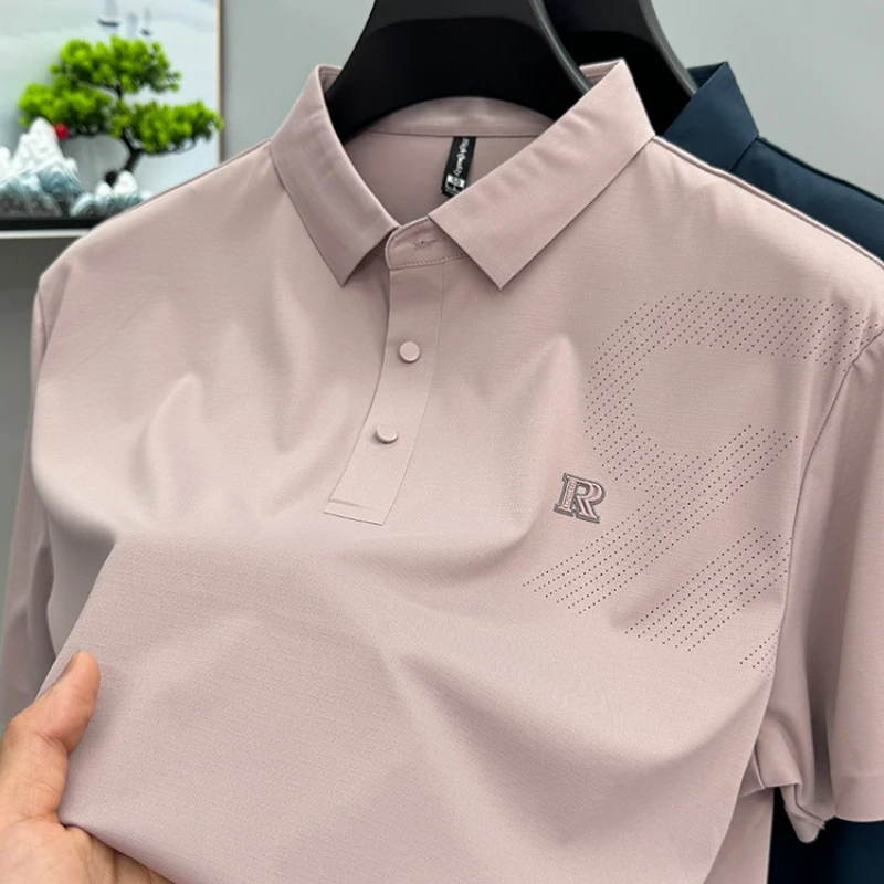 CATIA SELI凉感冰丝短袖t恤男士翻领polo衫休闲商务衬衫领上衣