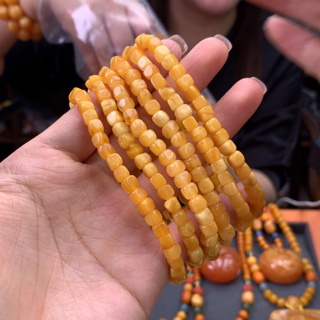 未镶嵌蜜蜡手串多样性发一