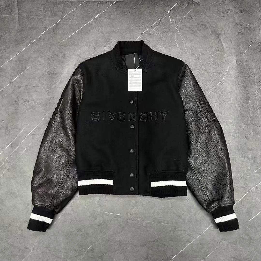 未使用 Givenchy/纪梵希 葡萄籽奢潮/24新款皮袖棒球夹克/36码