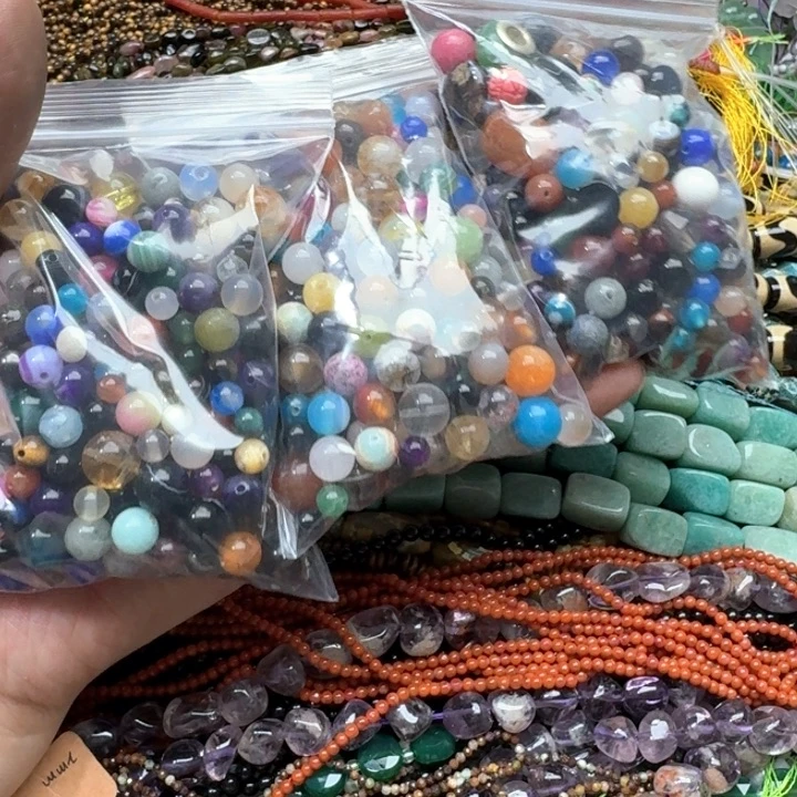合金玛瑙/玉髓珠宝半成品一包散珠玛瑙