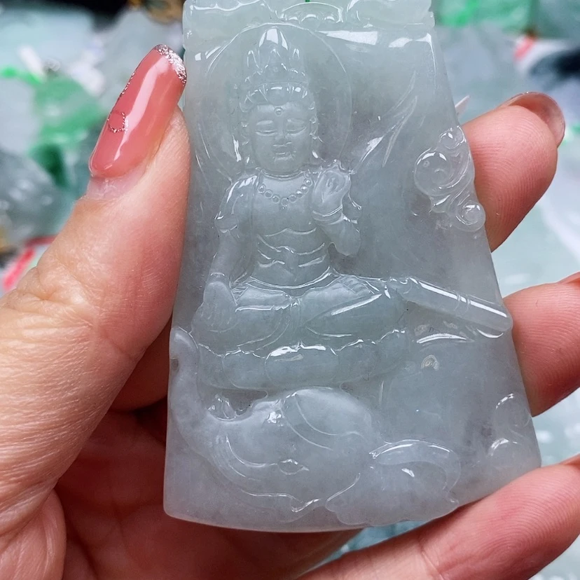 【闪购商品】翡翠颈饰未镶嵌天然翡翠A货普贤