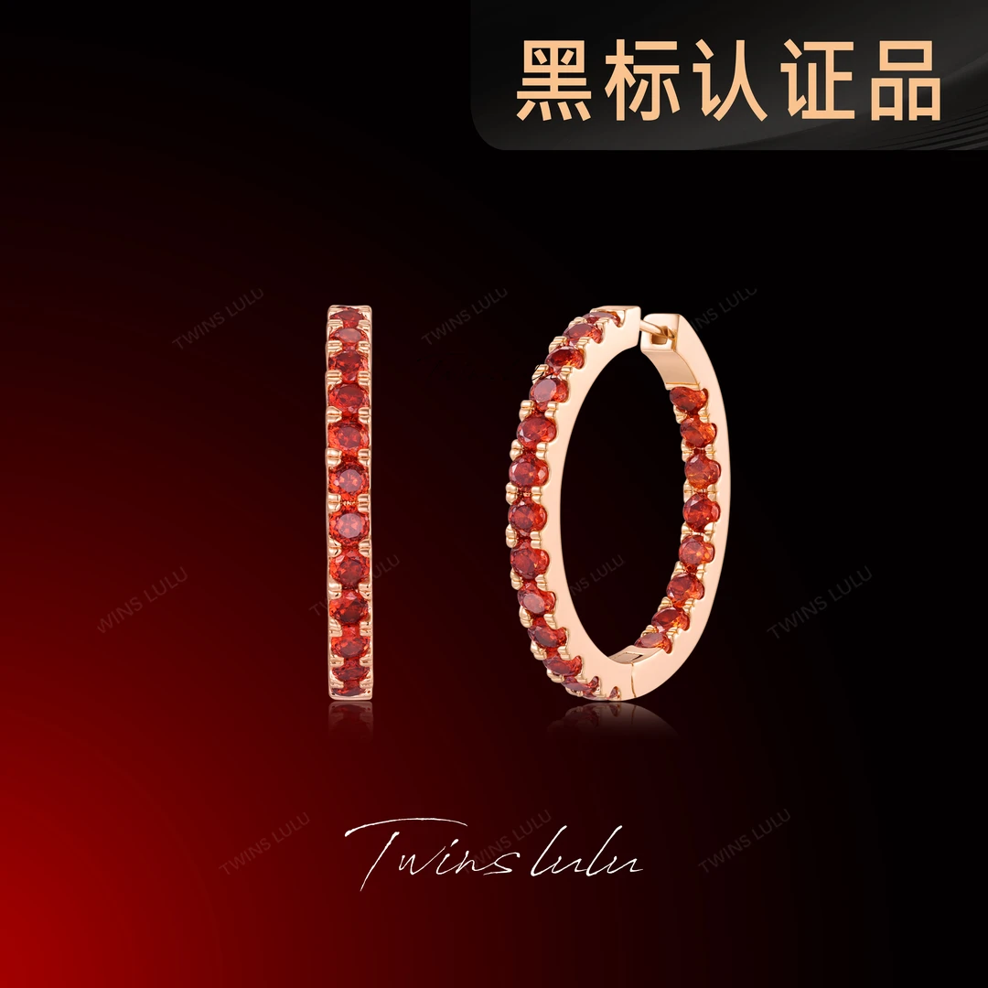 TWINS LULU  镀k金【多彩梦境】半圈虎爪本命年红色耳环TSL1111